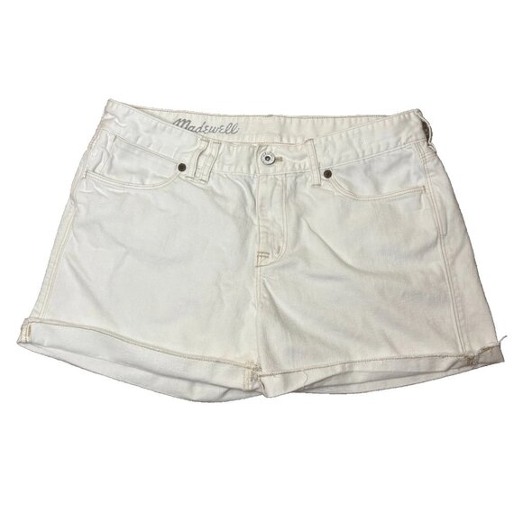 Madewell Pants - Madewell Relaxed Denim Shorts in Tile White Women's Size 26 #150